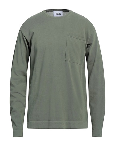 ALPHA STUDIO Pullover Verde militare 57% Cotone, 43% Poliammide