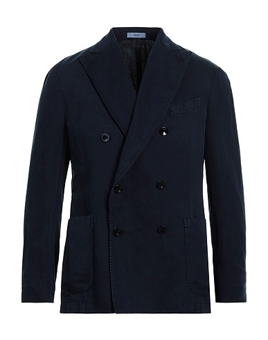 BOGLIOLI Blazer Navy blue 52% Cotton, 48% Linen