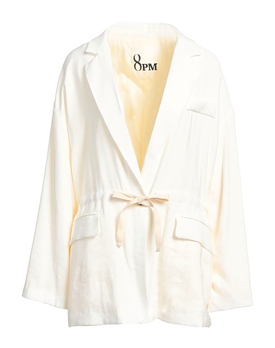 8PM Blazer White 90% Rayon, 10% Polyester