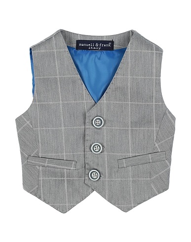 MANUELL & FRANK Suit vest Grey 98% Cotton, 2% Elastane