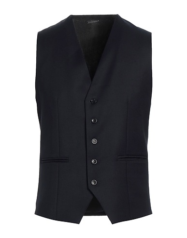 DANIELE ALESSANDRINI HOMME Waistcoat Midnight blue 63% Polyester, 34% Viscose, 3% Elastane