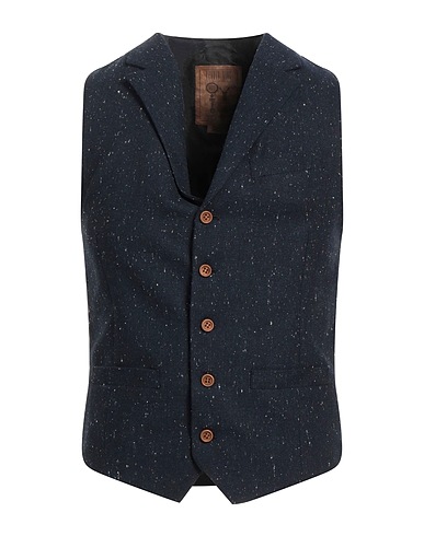 PEARLY KING Waistcoat Navy blue 50% Wool, 40% Polyester, 10% Cotton