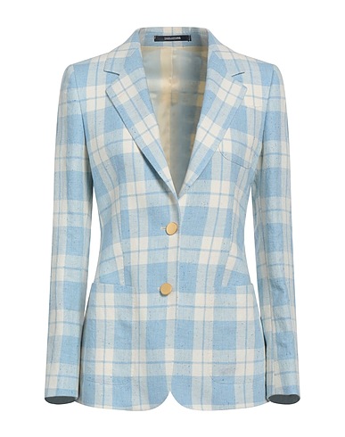 TAGLIATORE 02-05 Blazer Sky blue 73% Cotton, 20% Linen, 4% Polyamide, 2% Silk, 1% Lyocell