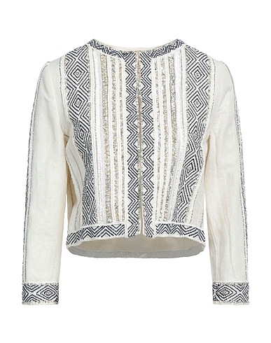 TWINSET Blazer Ivory 55% Linen, 45% Cotton, Polyester, Viscose