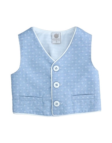 MARLÙ Waistcoat Light blue 60% Rayon, 40% Cotton