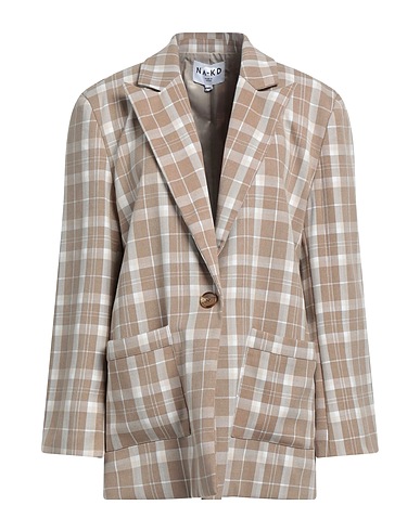 NA-KD Blazer Beige 80% Polyester, 16% Viscose, 4% Elastane