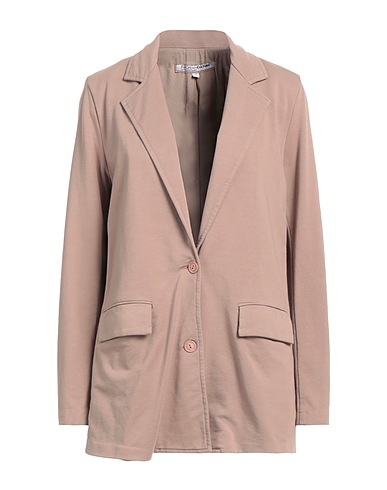 EUROPEAN CULTURE Blazer Light brown 67% Cotton, 30% Viscose, 3% Elastane