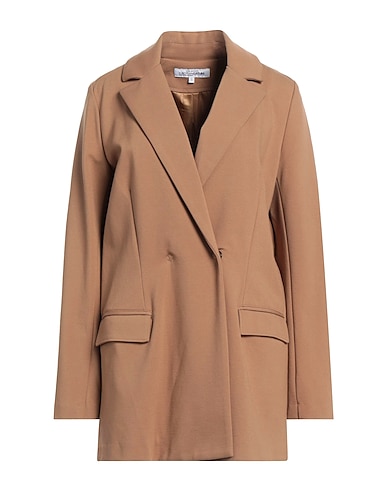 EUROPEAN CULTURE Blazer Camel 63% Viscose, 27% Polyamide, 5% Elastane, 5% Cotton