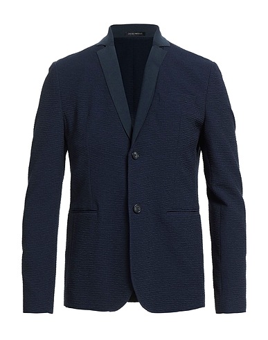 EMPORIO ARMANI テーラードジャケット ミッドナイトブルー ナイロン 76% / コットン 19% / ポリウレタン 5%