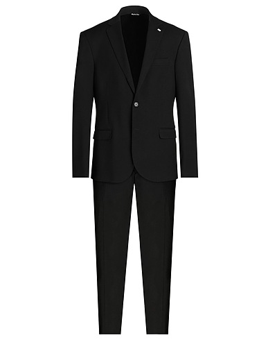 EXTE Suits Black 100% Wool