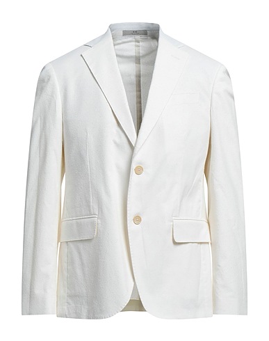CC COLLECTION CORNELIANI Blazer White 76% Cotton, 23% Polyamide, 1% Elastane