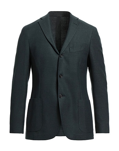 CC COLLECTION CORNELIANI Blazer Dark green 83% Virgin Wool, 15% Polyester, 2% Elastane