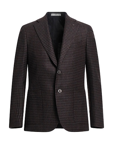 CC COLLECTION CORNELIANI Blazer Dark brown 77% Wool, 19% Polyamide, 4% Silk