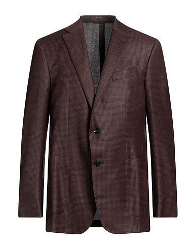 ZEGNA Blazer Brown 100% Wool, Lambskin