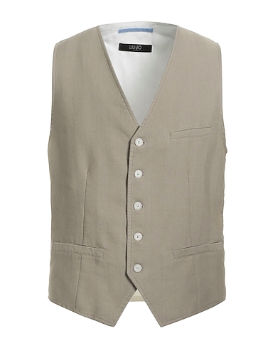 LIU •JO MAN Waistcoat Khaki 70% Cotton, 30% Linen