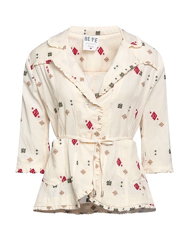 BE-Y-E BE YOUR ESSENCE Blazer Cream 91% Cotton, 6% Acrylic, 3% Other Fibres
