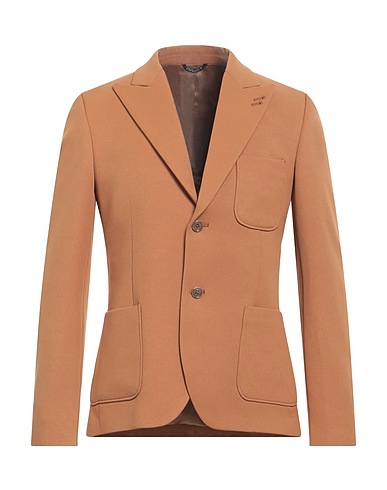 GREY DANIELE ALESSANDRINI Blazer Camel 92% Polyester, 8% Elastane