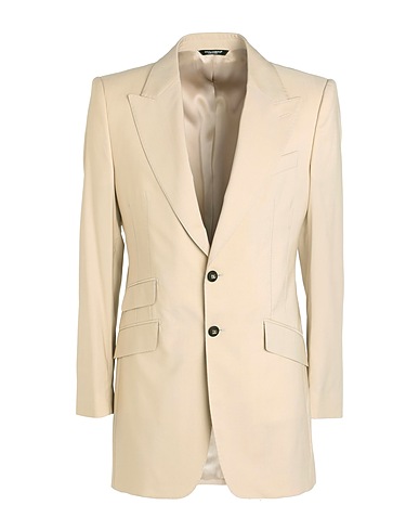 DOLCE&GABBANA Blazer Beige 53% Virgin Wool, 35% Silk, 10% Polyamide, 2% Elastane