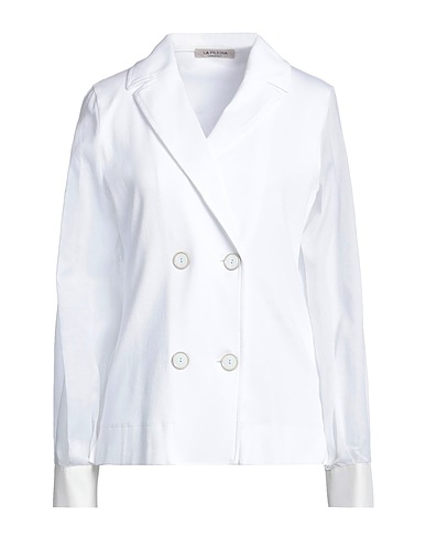 LA FILERIA Blazer White 94% Cotton, 6% Elastane, Silk