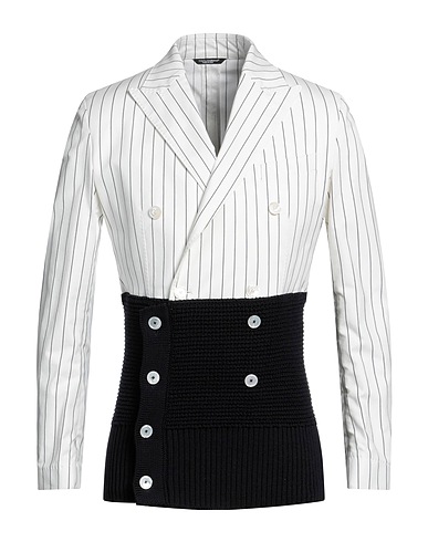 DOLCE&GABBANA Blazer White 97% Cotton, 2% Silk, 1% Elastane