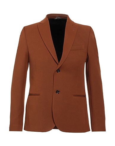 GREY DANIELE ALESSANDRINI Blazer Brown 92% Polyester, 8% Elastane