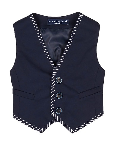 MANUELL & FRANK Suit vest Midnight blue 98% Cotton, 2% Elastane
