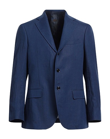 MP MASSIMO PIOMBO Blazer Navy blue 100% Linen, Viscose, Acetate