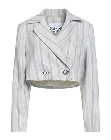 GANNI Blazer Grey 47% Rayon, 21% EcoVero™ viscose, 16% Viscose, 16% Polyester