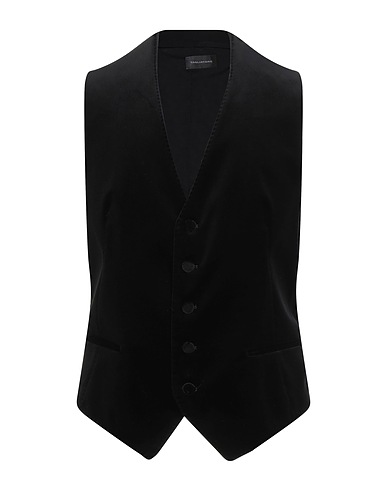 TAGLIATORE Waistcoat Black 98% Cotton, 2% Elastane