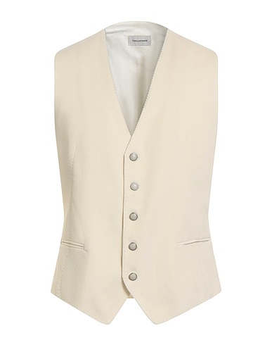 TAGLIATORE Waistcoat Cream 98% Cotton, 2% Elastane