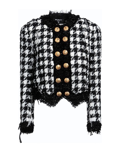 BALMAIN Blazer Black 59% Polyamide, 20% Synthetic fibers, 14% Wool, 6% Cotton, 1% Other Fibres