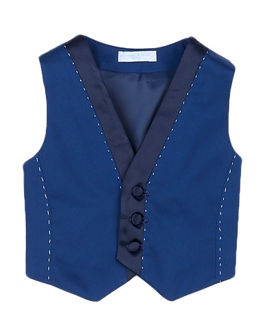 MANUELL & FRANK Waistcoat Navy blue 98% Cotton, 2% Elastane