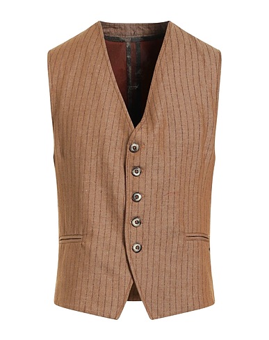 KOON Waistcoat Camel 50% Cotton, 25% Linen, 23% Polyester, 2% Polyamide