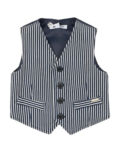 BIKKEMBERGS Waistcoat Navy blue 98% Cotton, 2% Elastane