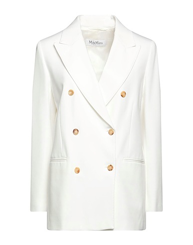 MAX MARA テーラードジャケット ホワイト レーヨン 84% / ナイロン 11% / ポリウレタン 5%