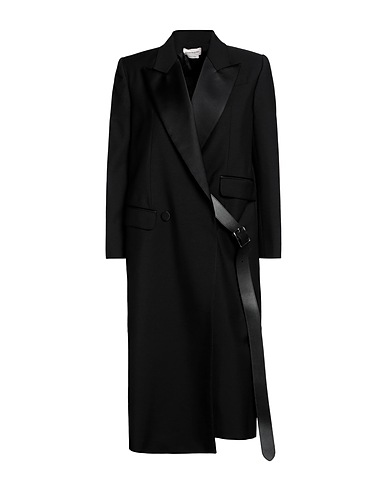 ALEXANDER MCQUEEN Coat Black 80% Wool, 20% Mohair wool, Polyester, Silk