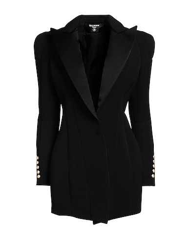 BALMAIN Giacca Nero 100% Lana, Viscosa