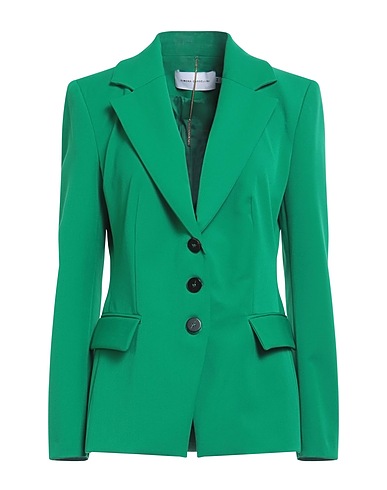 SIMONA CORSELLINI Blazer Emerald green 66% Polyester, 28% Viscose, 6% Elastane