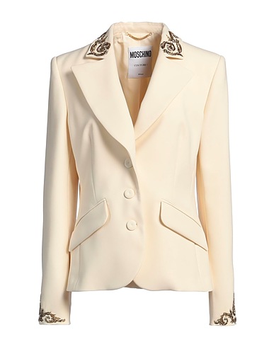 MOSCHINO Blazer COUTURE Ivory 89% Polyester, 11% Polyurethane, Metal, Glass