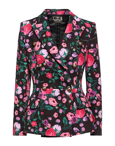 ELISABETTA FRANCHI Blazer Black 96% Polyester, 4% Elastane
