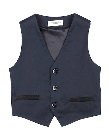 PAOLO PECORA Waistcoat Midnight blue 97% Cotton, 3% Elastane