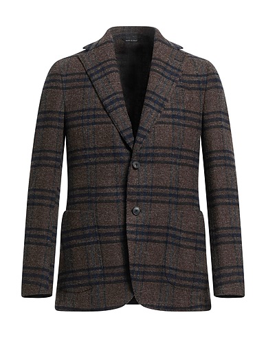 GIAMPAOLO Blazer Dark brown 100% Virgin Wool
