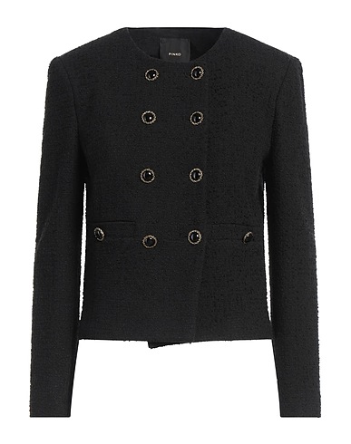 PINKO Double breasted pea coat Black 54% Cotton, 26% Polyester, 20% Acrylic