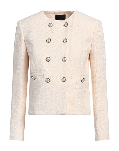 PINKO Double breasted pea coat Cream 54% Cotton, 26% Polyester, 20% Acrylic