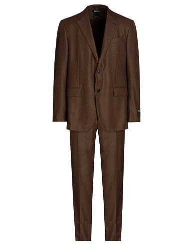 ZEGNA Suits Brown 100% Cashmere