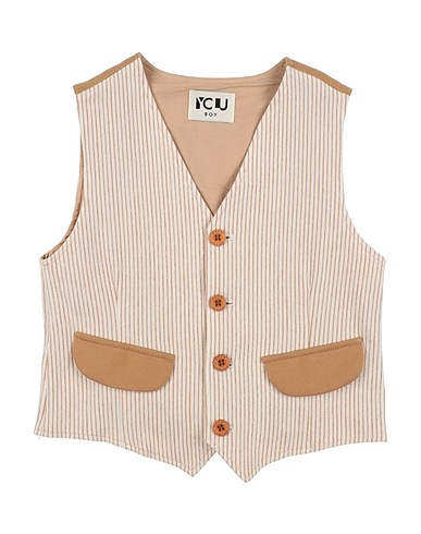 Y-CLÙ Suit vest Beige 95% Cotton, 5% Elastane
