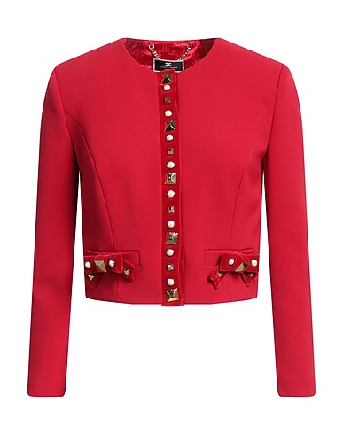 ELISABETTA FRANCHI Jacket Red 96% Polyester, 4% Elastane