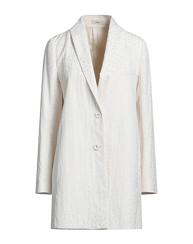LARDINI Blazer Ivory 53% Polyester, 27% Cotton, 14% Acetate, 6% Other Fibres