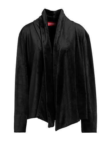 VIRGINIA BIZZI Cardigan Black 92% Polyester, 8% Synthetic fibers