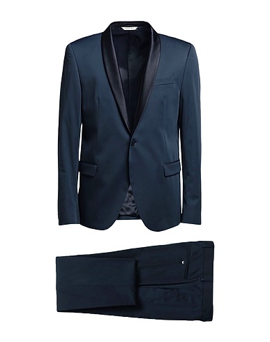 MANUEL RITZ Suits EVENING Navy blue 57% Polyester, 40% Cotton, 3% Elastane